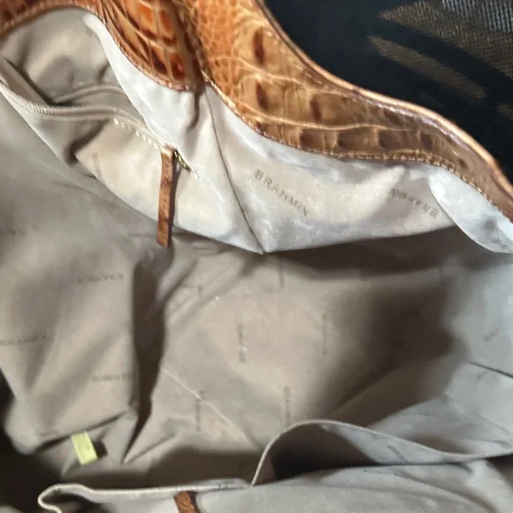 Brahmin Tan Croc-Embossed Leather Tote - Picture 3 of 9